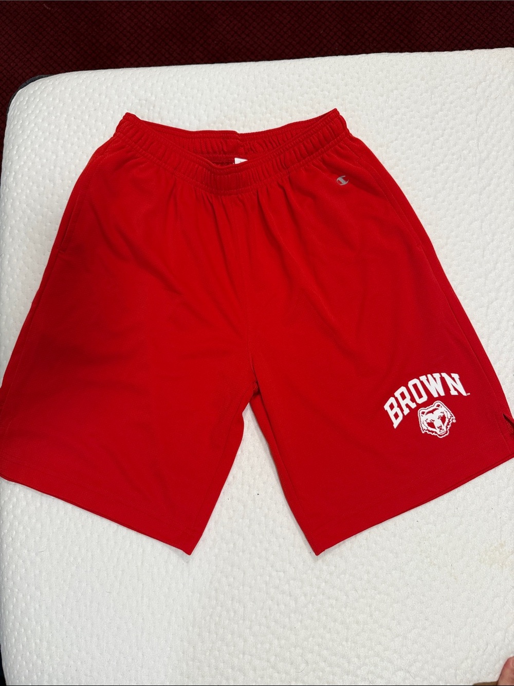 Champion Red Brown University Logo Athletic Shorts